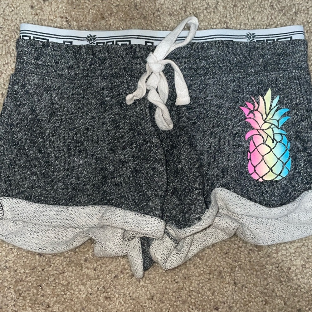 dark grey with rainbow pineapple shorts